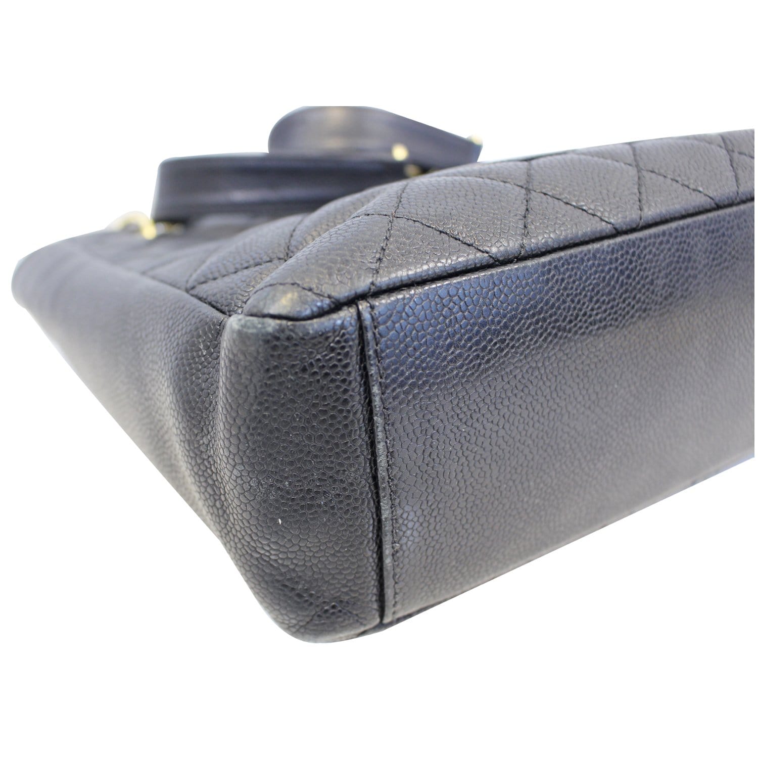 CHANEL PST Petit Shopping Caviar Leather Tote Bag Black