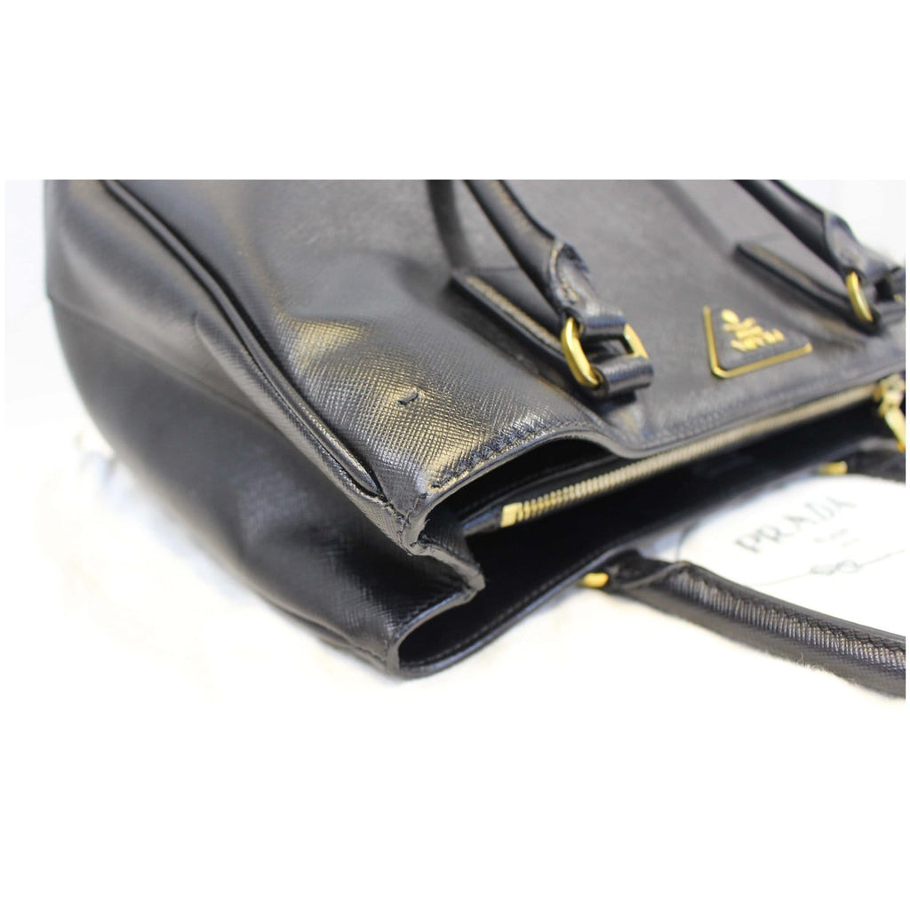 PRADA Galleria Medium Saffiano Leather Tote Bag Black