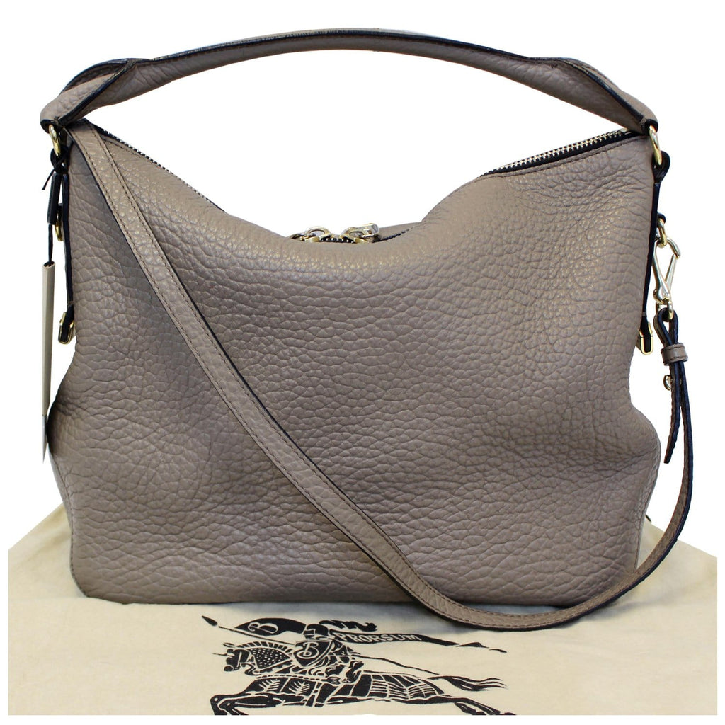 BURBERRY Ledbury Grain Leather Hobo Shoulder Bag
