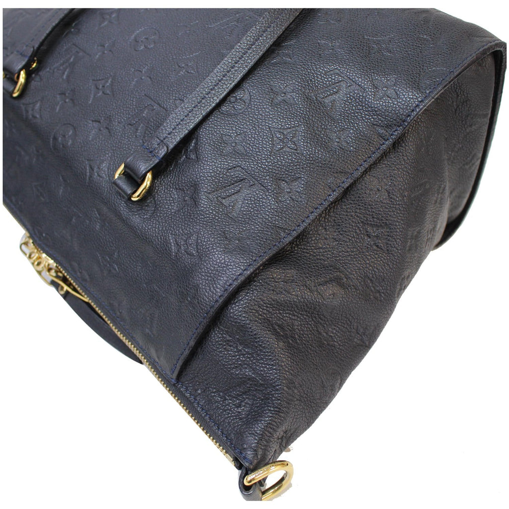 LOUIS VUITTON Lumineuse PM Monogram Empreinte Leather Shoulder Bag Black