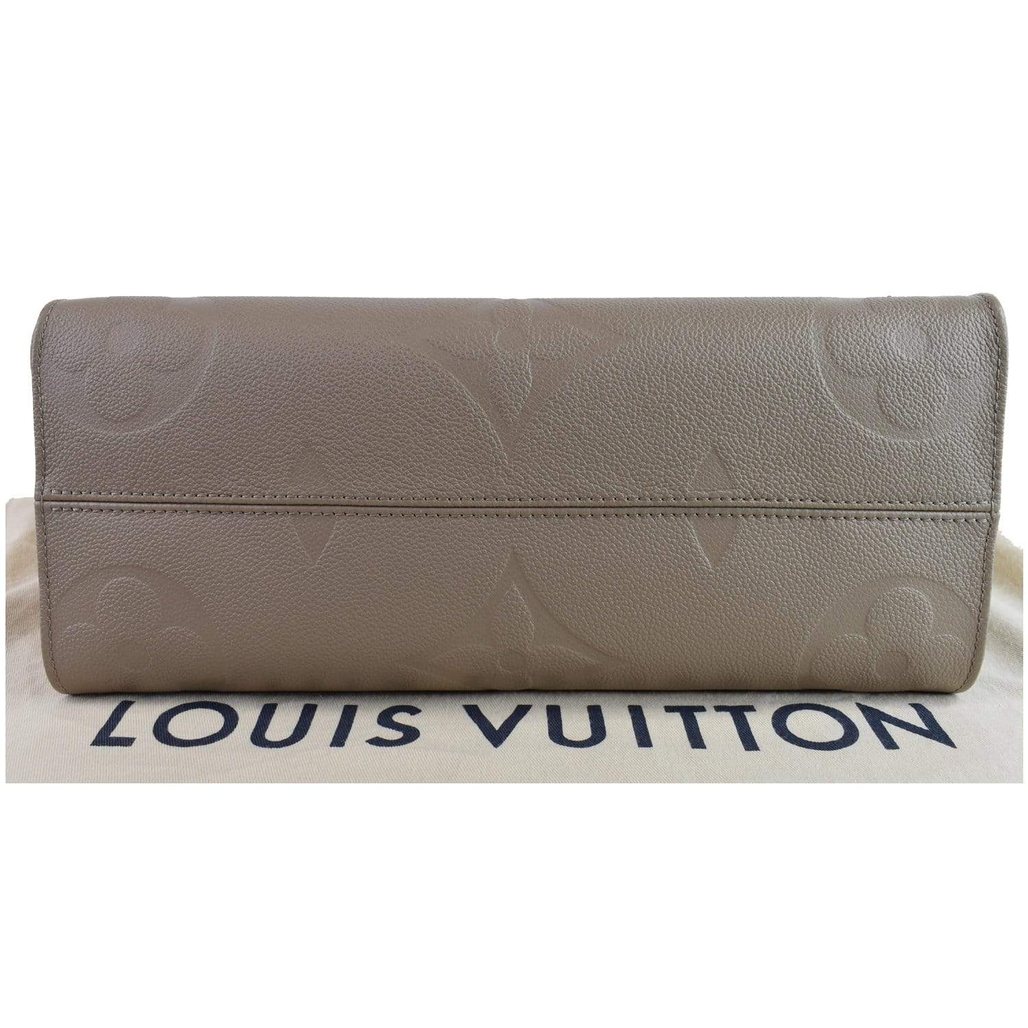 LOUIS VUITTON Onthego MM Monogram Empreinte Shoulder Bag Tourterelle
