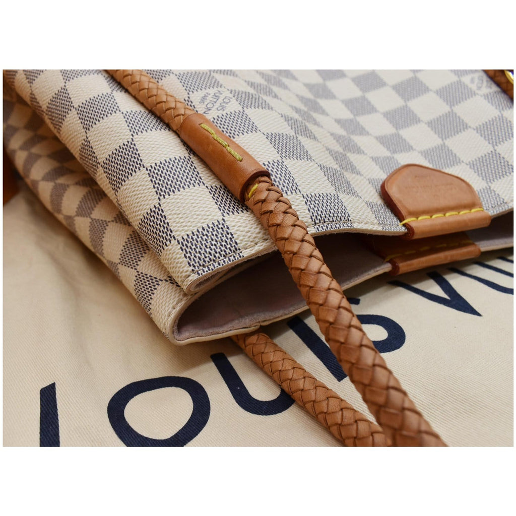 LOUIS VUITTON Propriano Damier Azur Tote Shoulder Bag White