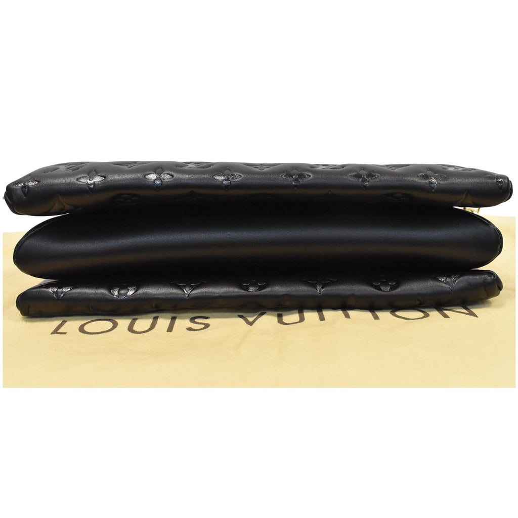 LOUIS VUITTON Coussin MM Monogram Embossed Shoulder Bag Black