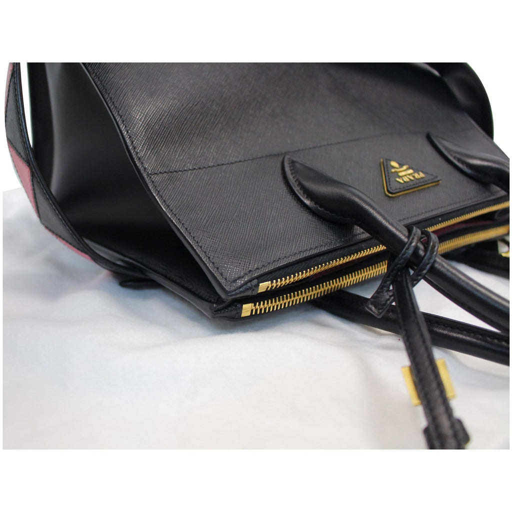 PRADA Paradigme Saffiano Leather Tote Shoulder Bag Black