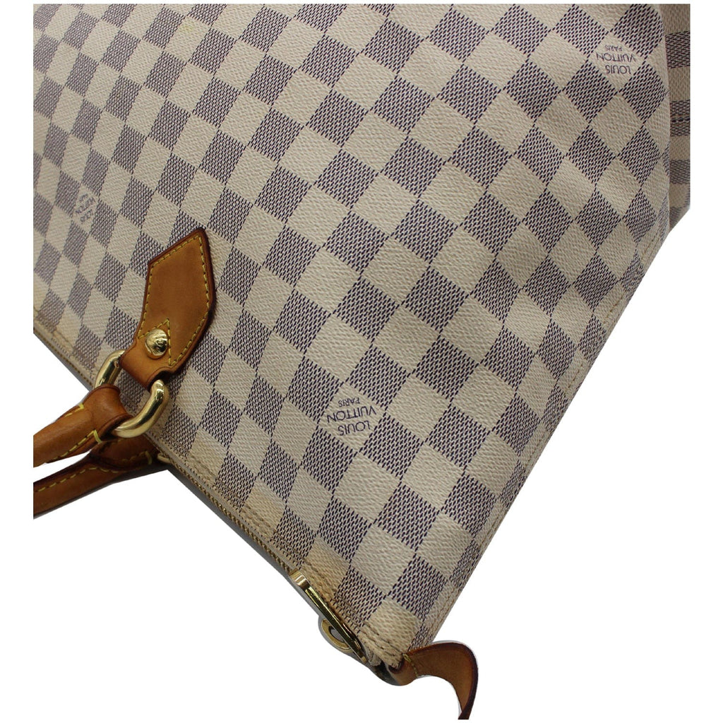 LOUIS VUITTON Saleya MM Damier Azur Tote Bag White