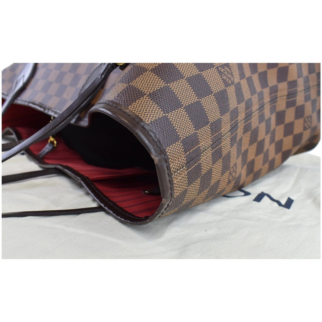 LOUIS VUITTON Neverfull GM Damier Ebene Tote Shoulder Bag Brown