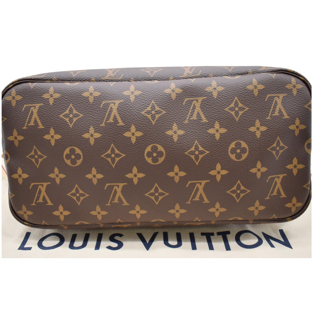 LOUIS VUITTON Neverfull MM Monogram Canvas Tote Bag Brown