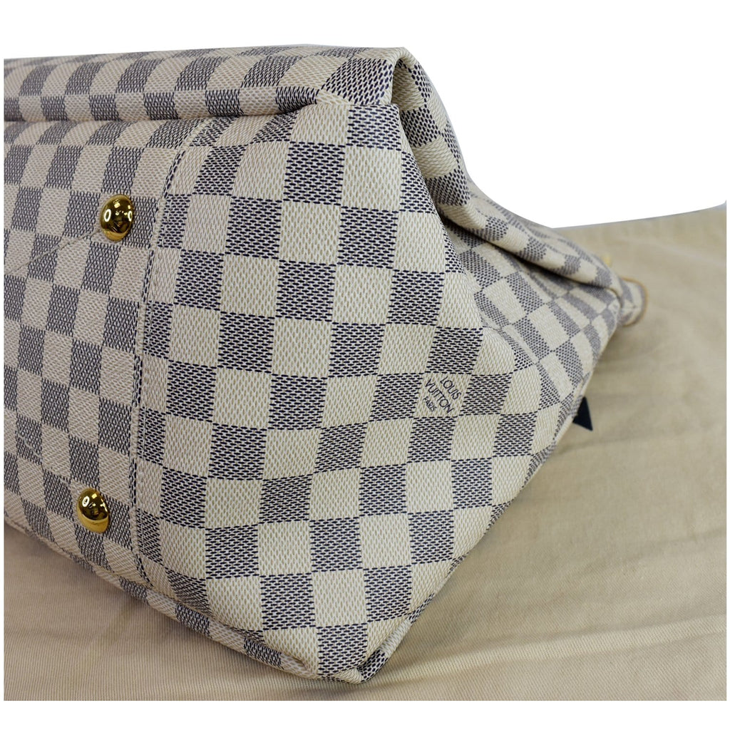 LOUIS VUITTON Artsy MM Damier Azur Shoulder Bag White