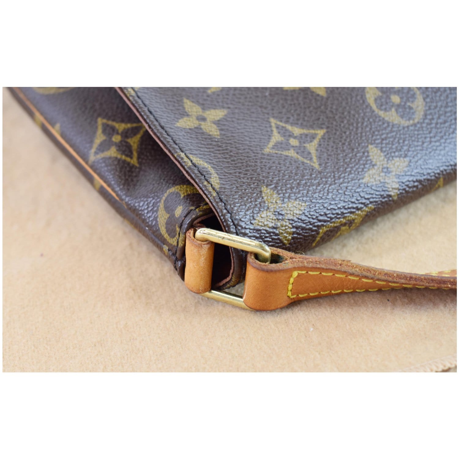 LOUIS VUITTON Musette Tango Monogram Canvas Shoulder Bag Brown