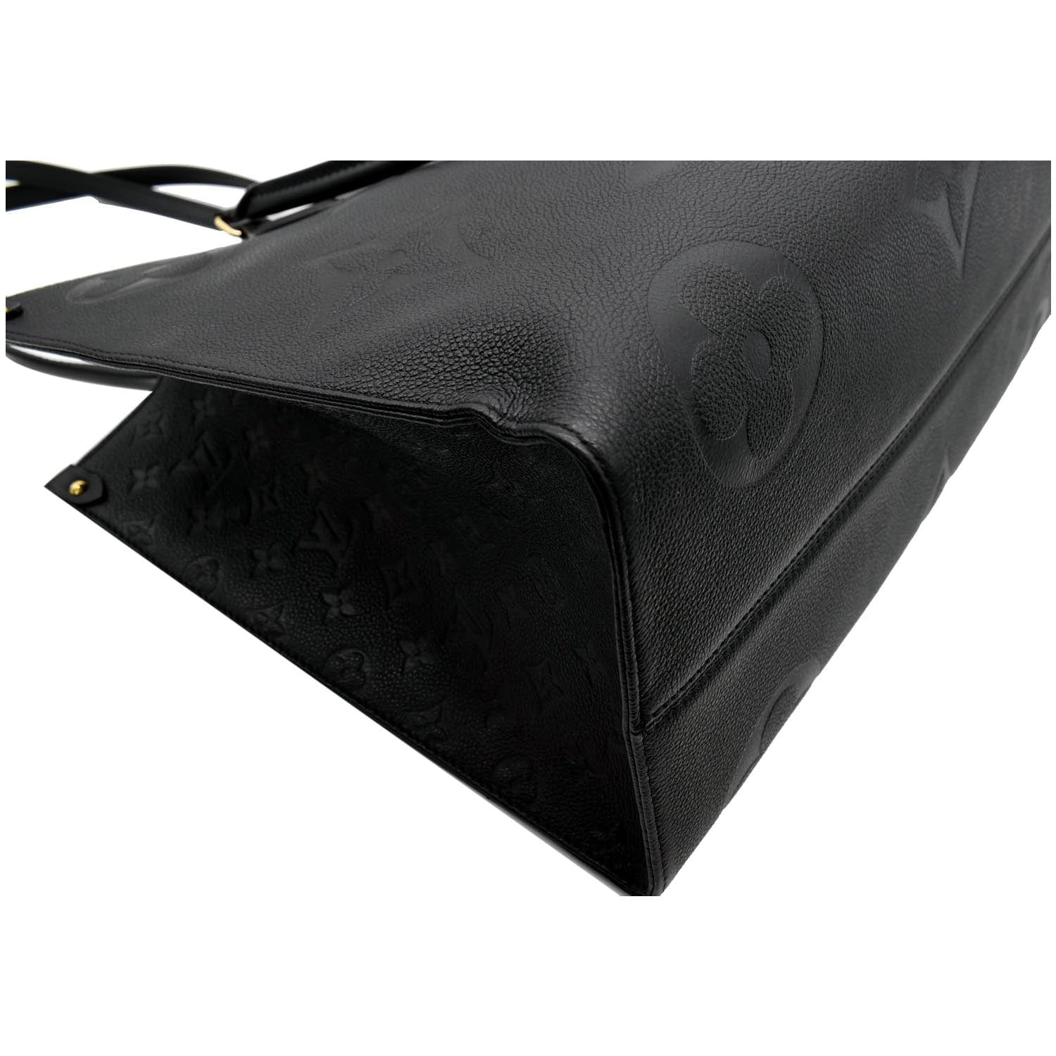 LOUIS VUITTON Onthego GM Monogram Empreinte Leather Tote Bag Black