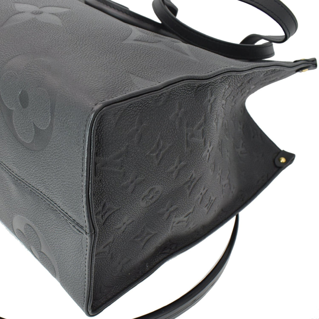 LOUIS VUITTON Onthego GM Monogram Empreinte Leather Tote Bag Black