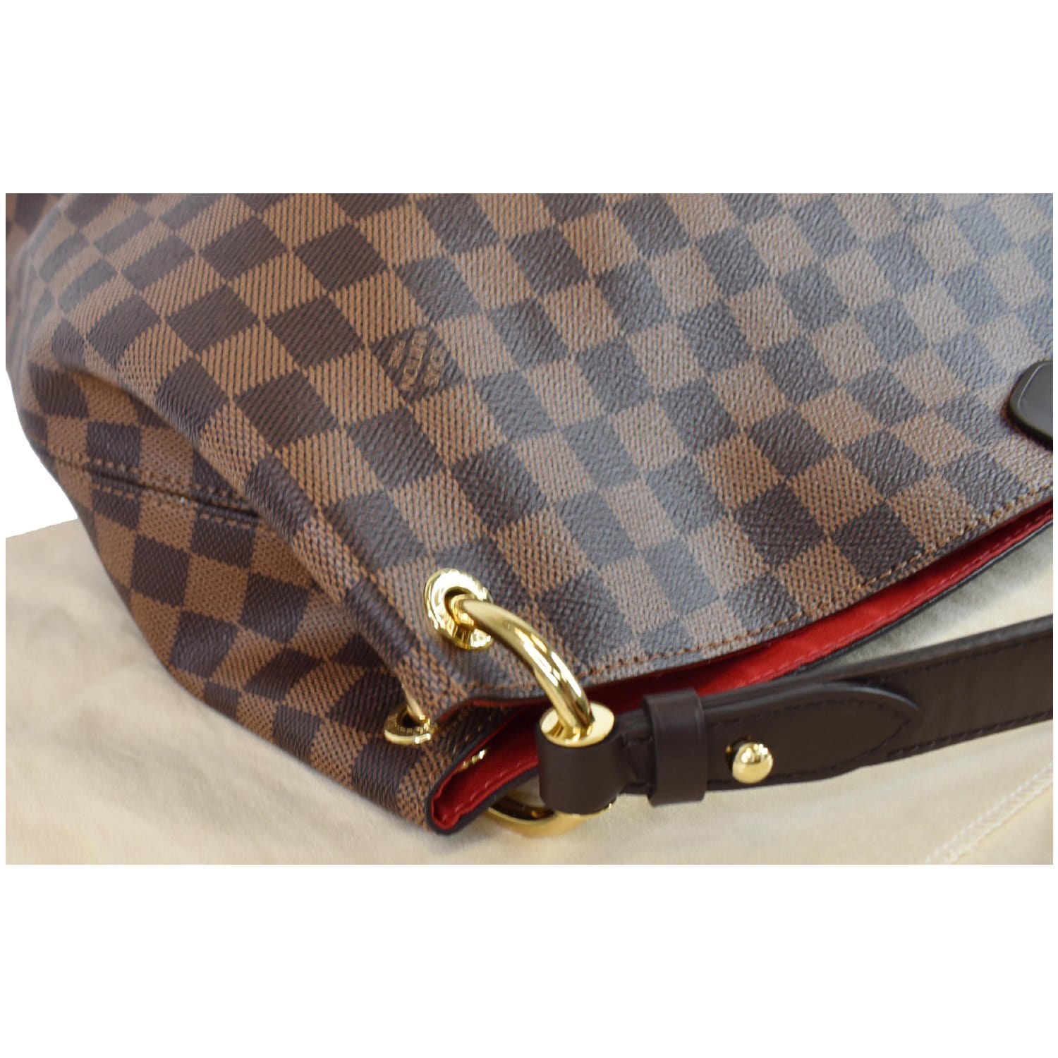 LOUIS VUITTON Graceful MM Damier Ebene Shoulder Bag Brown