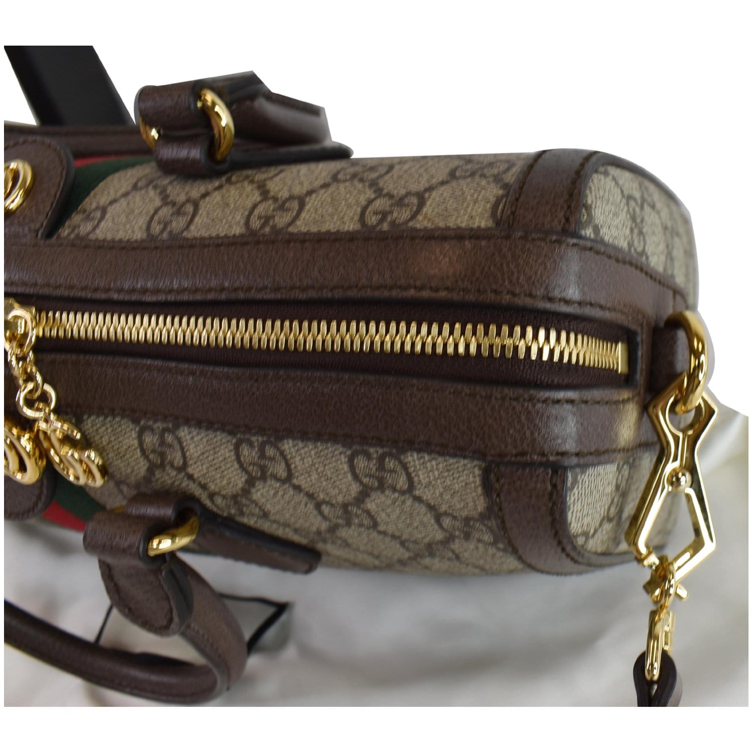 GUCCI Ophidia GG Canvas Medium Top Handle Shoulder Bag Beige 524532
