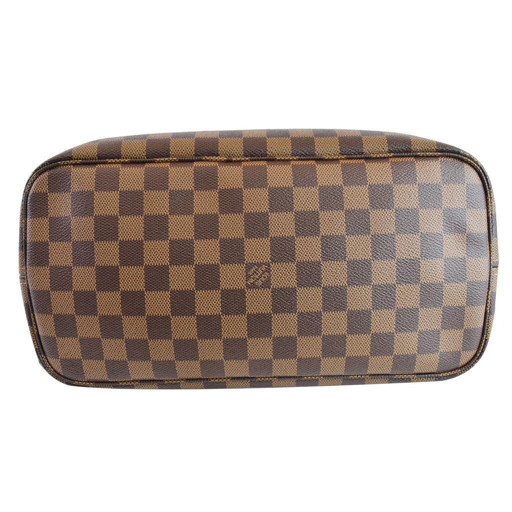 LOUIS VUITTON Neverfull MM Damier Ebene Brown Tote Shoulder Bag Brown