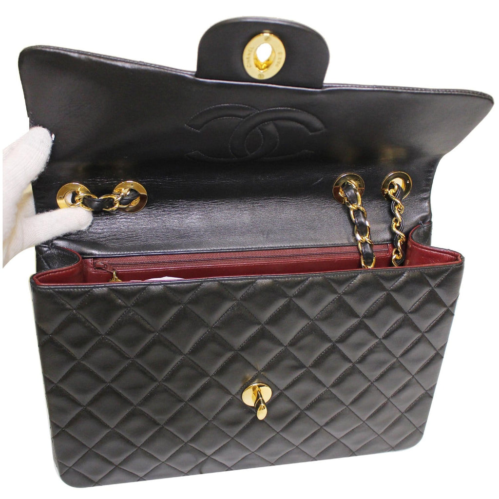 CHANEL Classic Flap XL Maxi Jumbo Quilted Lambskin Shoulder Bag Black