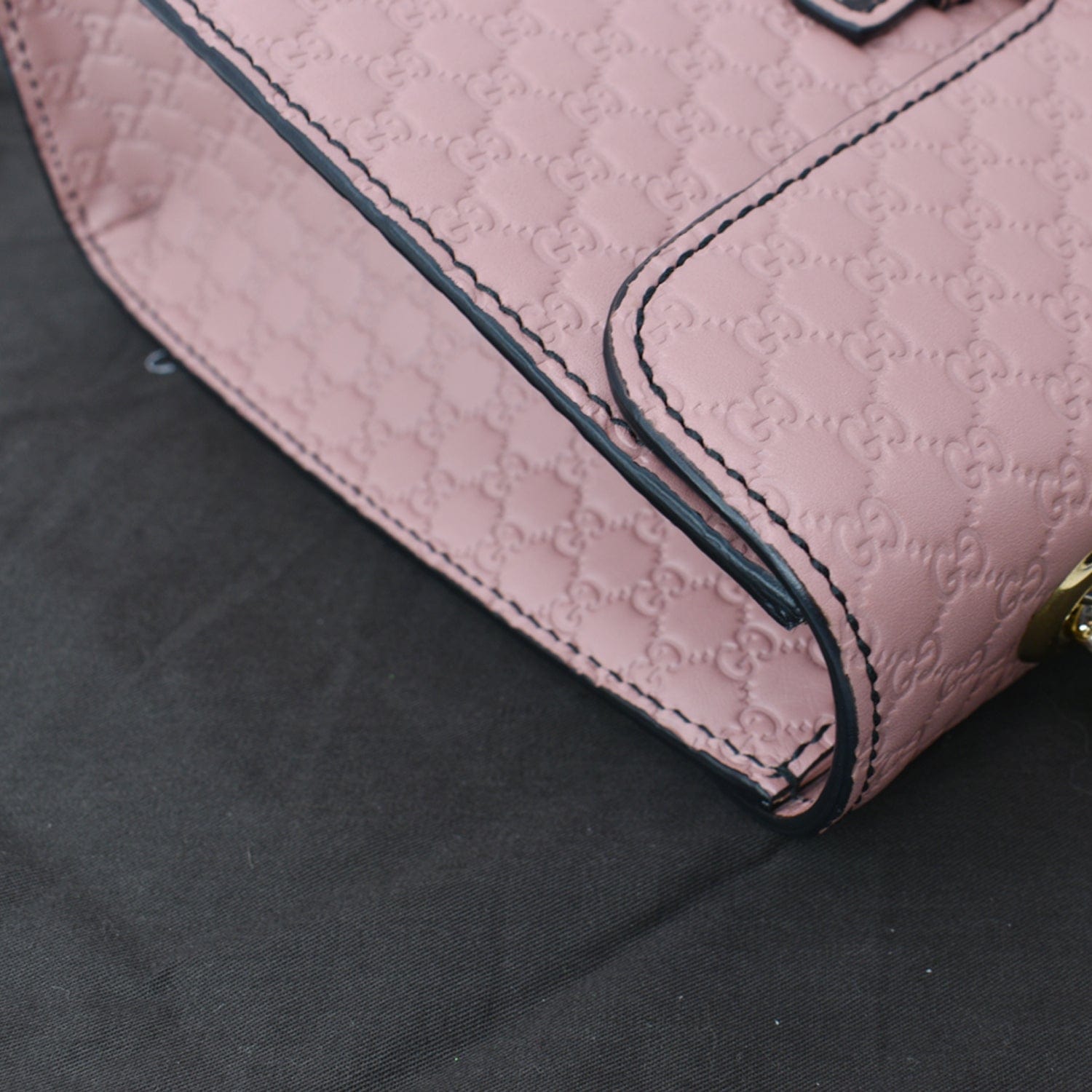 GUCCI Emily Medium GG Guccissima Leather Chain Shoulder Bag Light Pink 449635