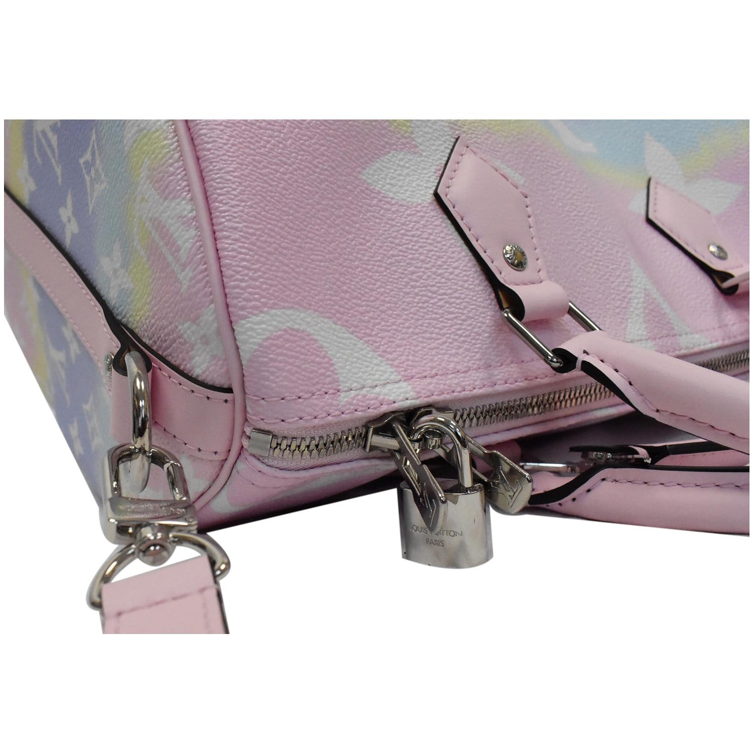 LOUIS VUITTON Escale Speedy 30 Bandouliere Monogram Canvas Shoulder Bag Pastel