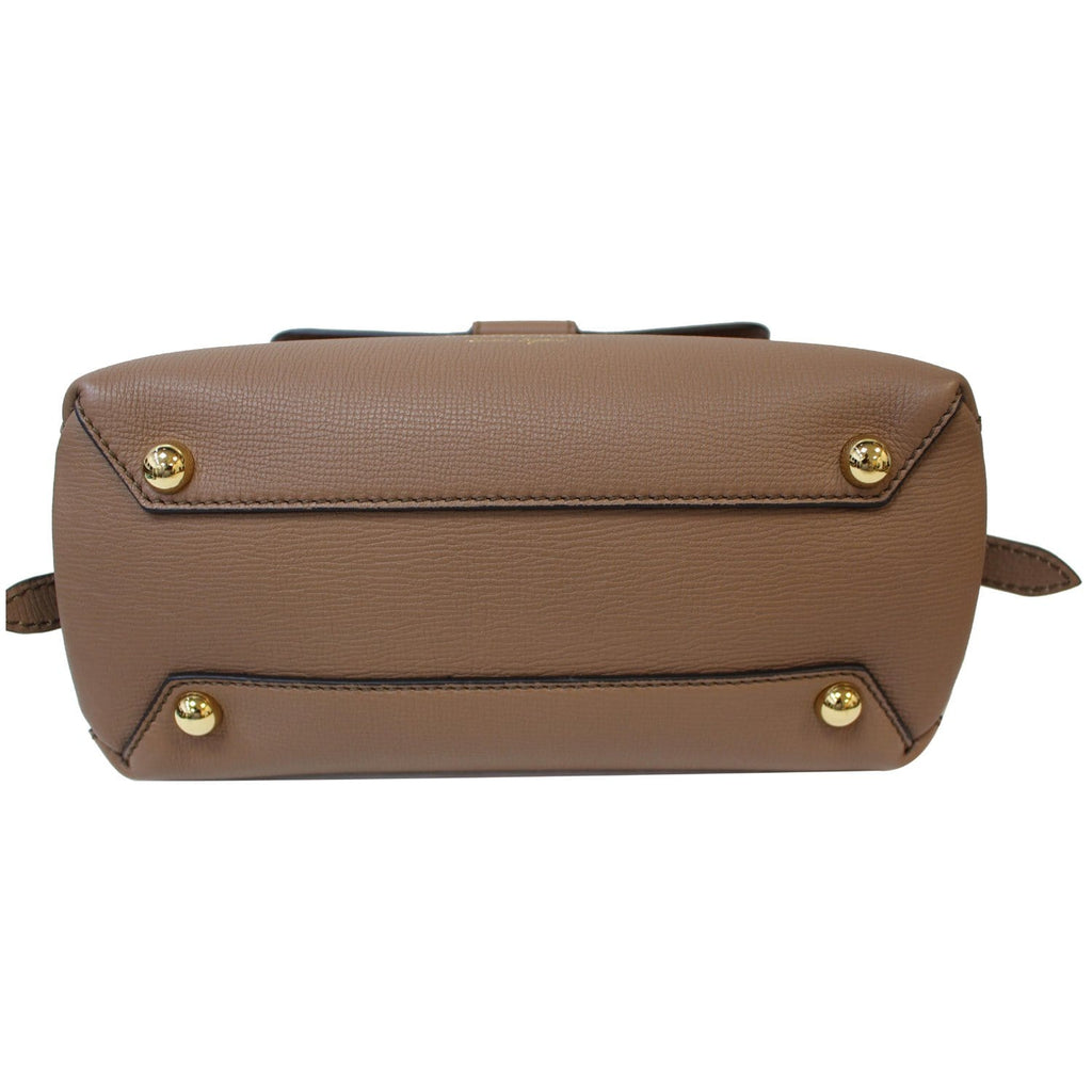 BURBERRY Camberley Small House Check Leather Shoulder Bag Beige