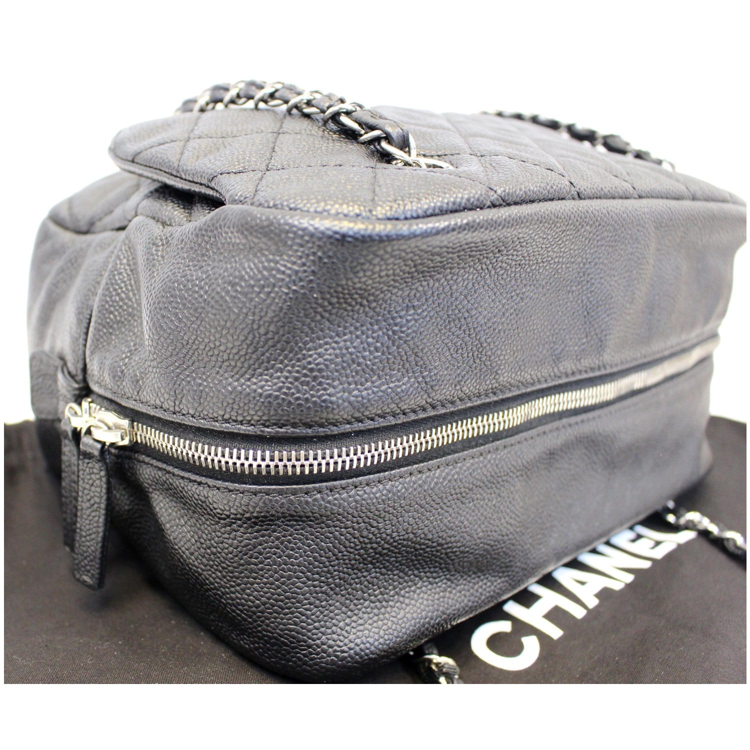 CHANEL Camera Case Quilted Caviar Leather Medium Flap Shoulder Bag