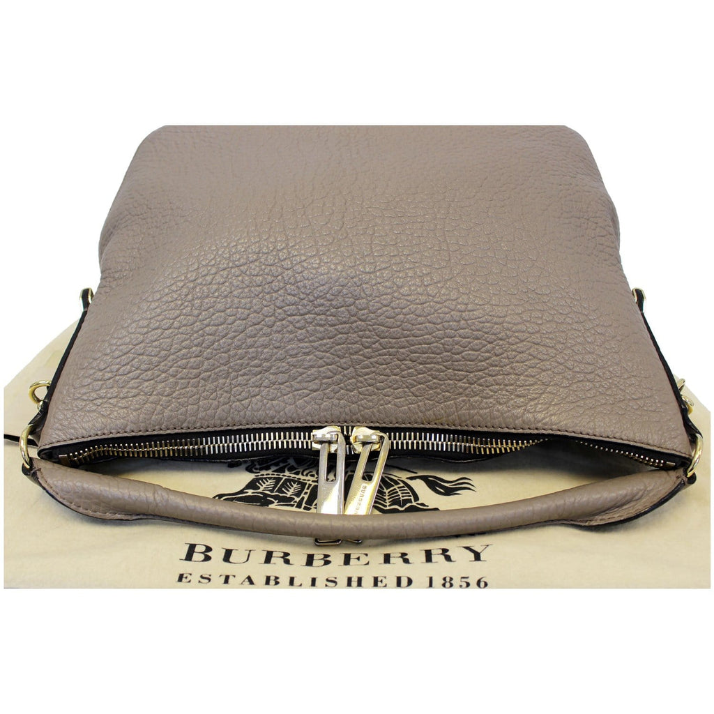 BURBERRY Ledbury Grain Leather Hobo Shoulder Bag