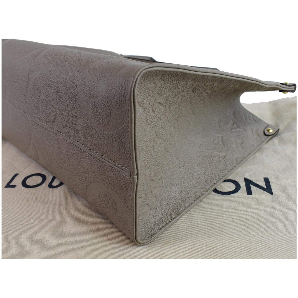 LOUIS VUITTON Onthego MM Monogram Empreinte Shoulder Bag Tourterelle