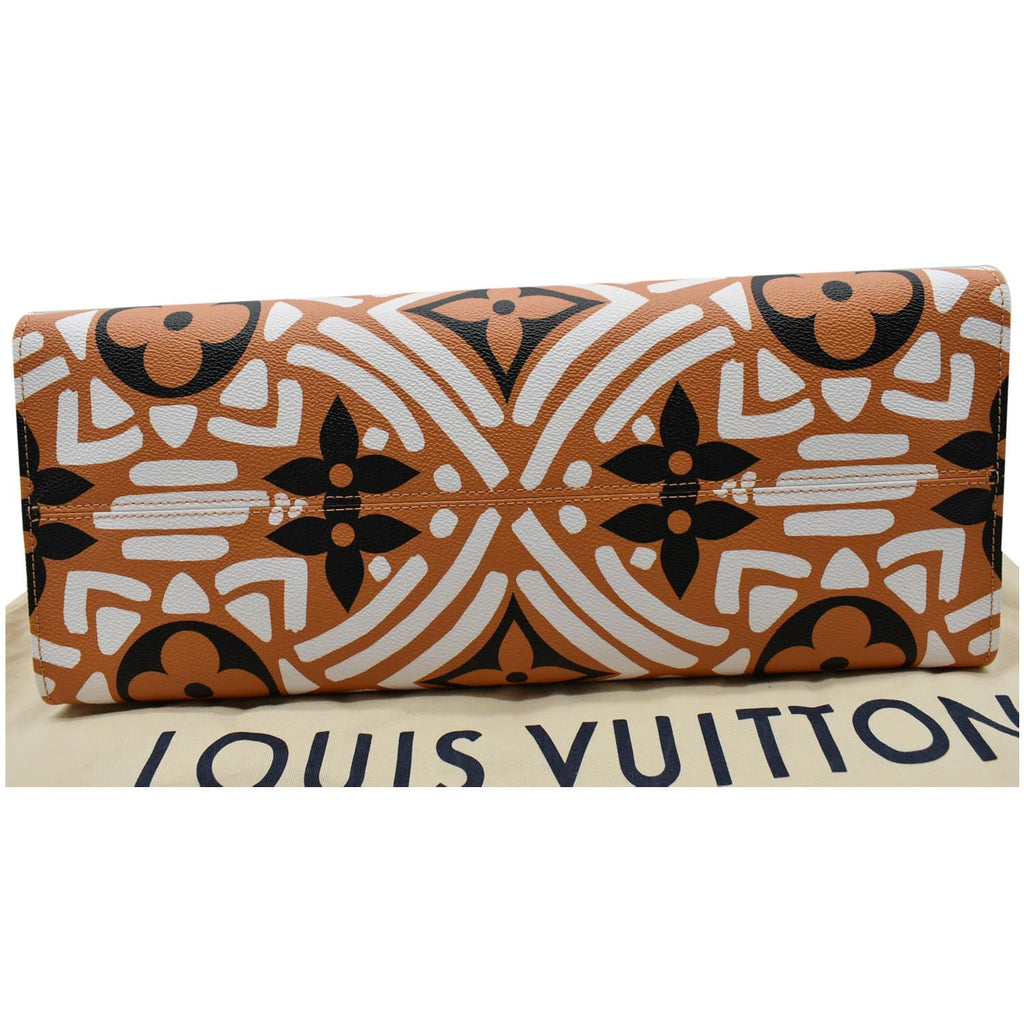 LOUIS VUITTON Onthego GM Crafty Monogram Giant Canvas Shoulder Bag Caramel