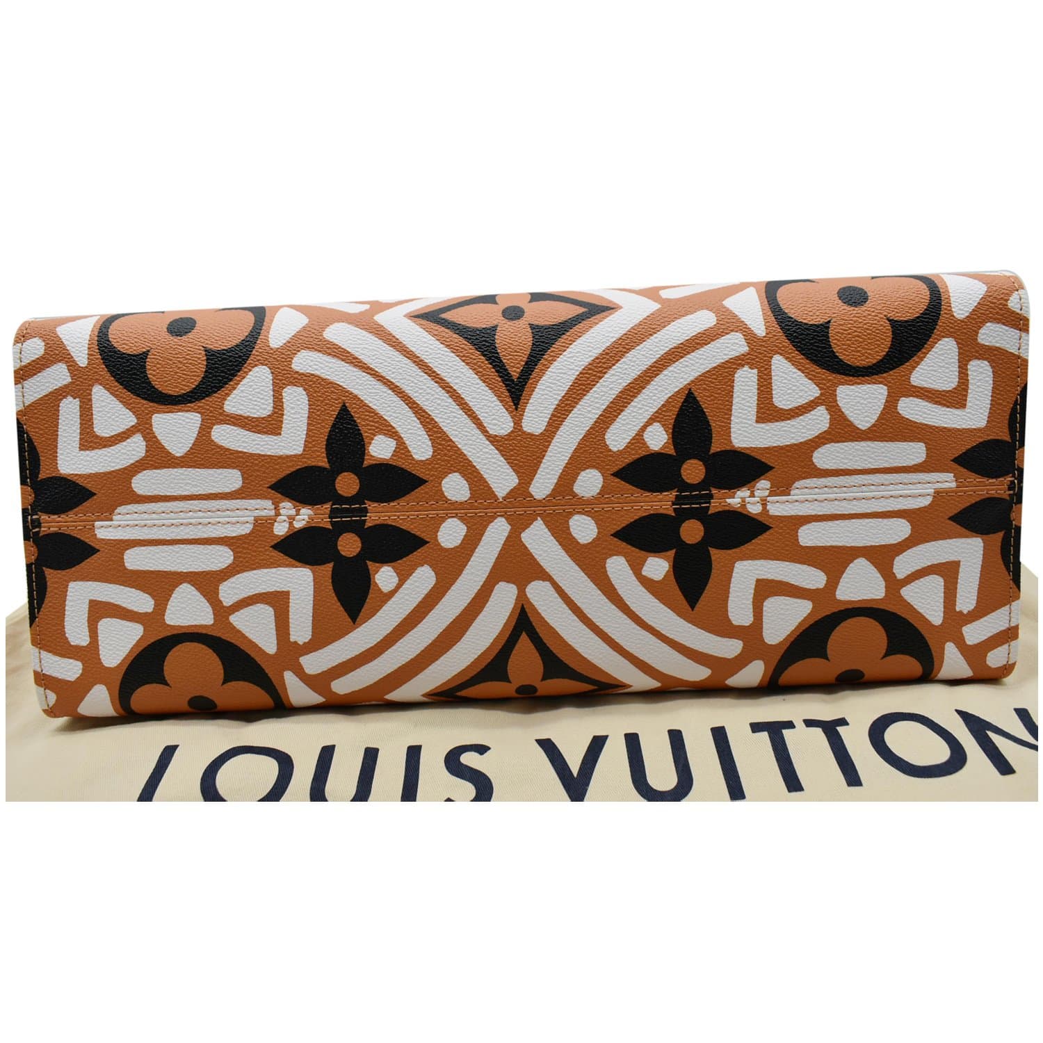 LOUIS VUITTON Onthego GM Crafty Monogram Giant Canvas Shoulder Bag Caramel