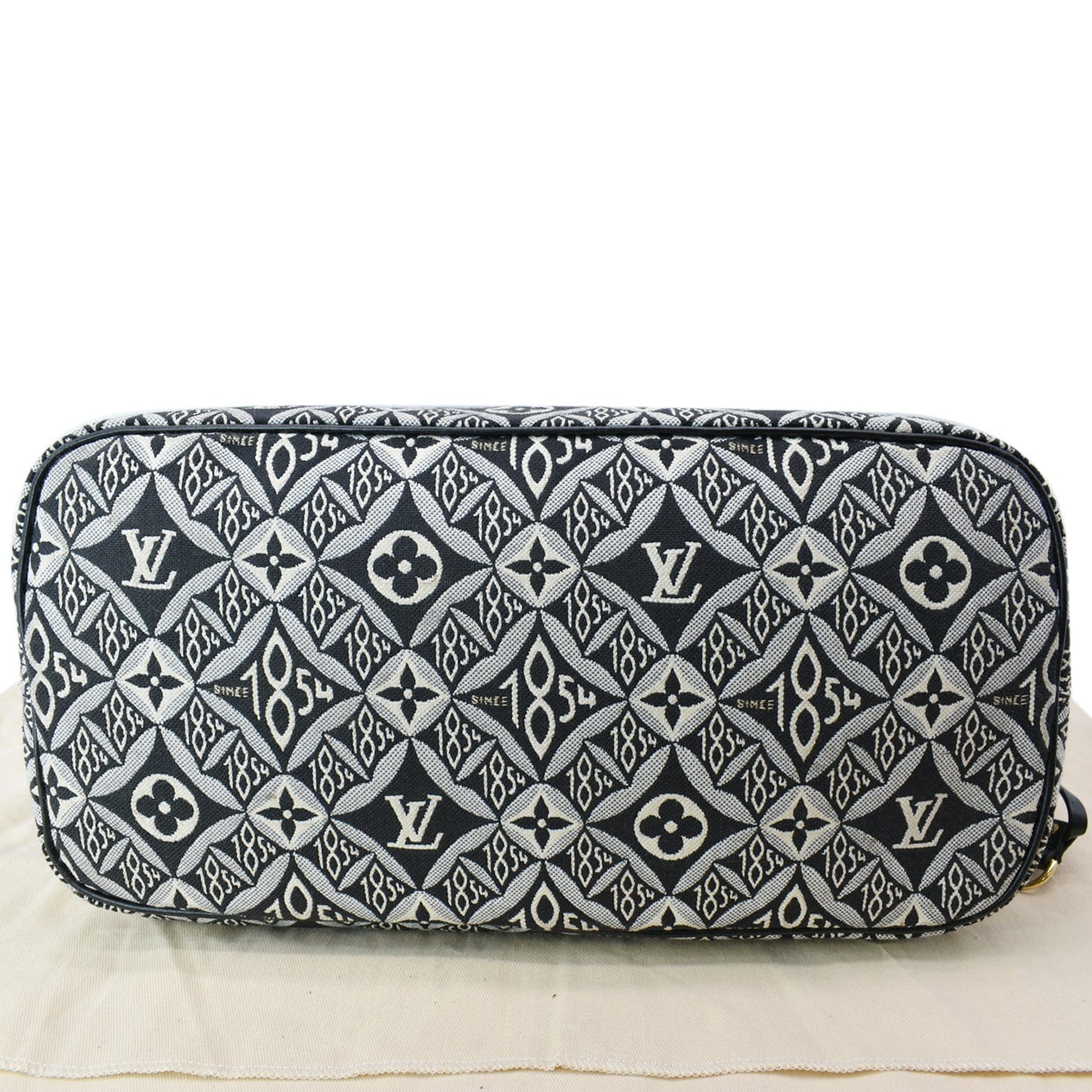 LOUIS VUITTON Since 1854 Neverfull MM Jacquard Shoulder Bag Grey