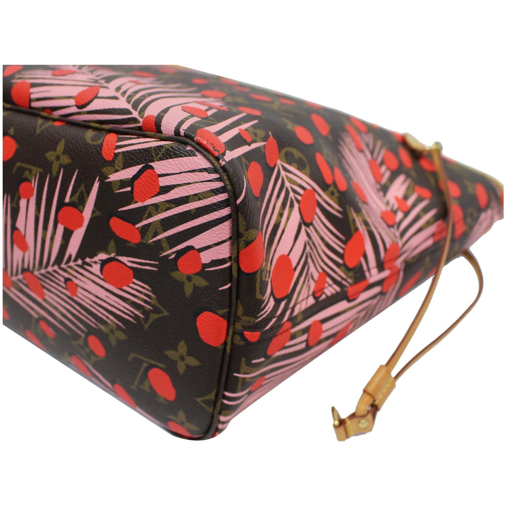 LOUIS VUITTON Neverfull MM Monogram Jungle Dot Shoulder Bag Brown