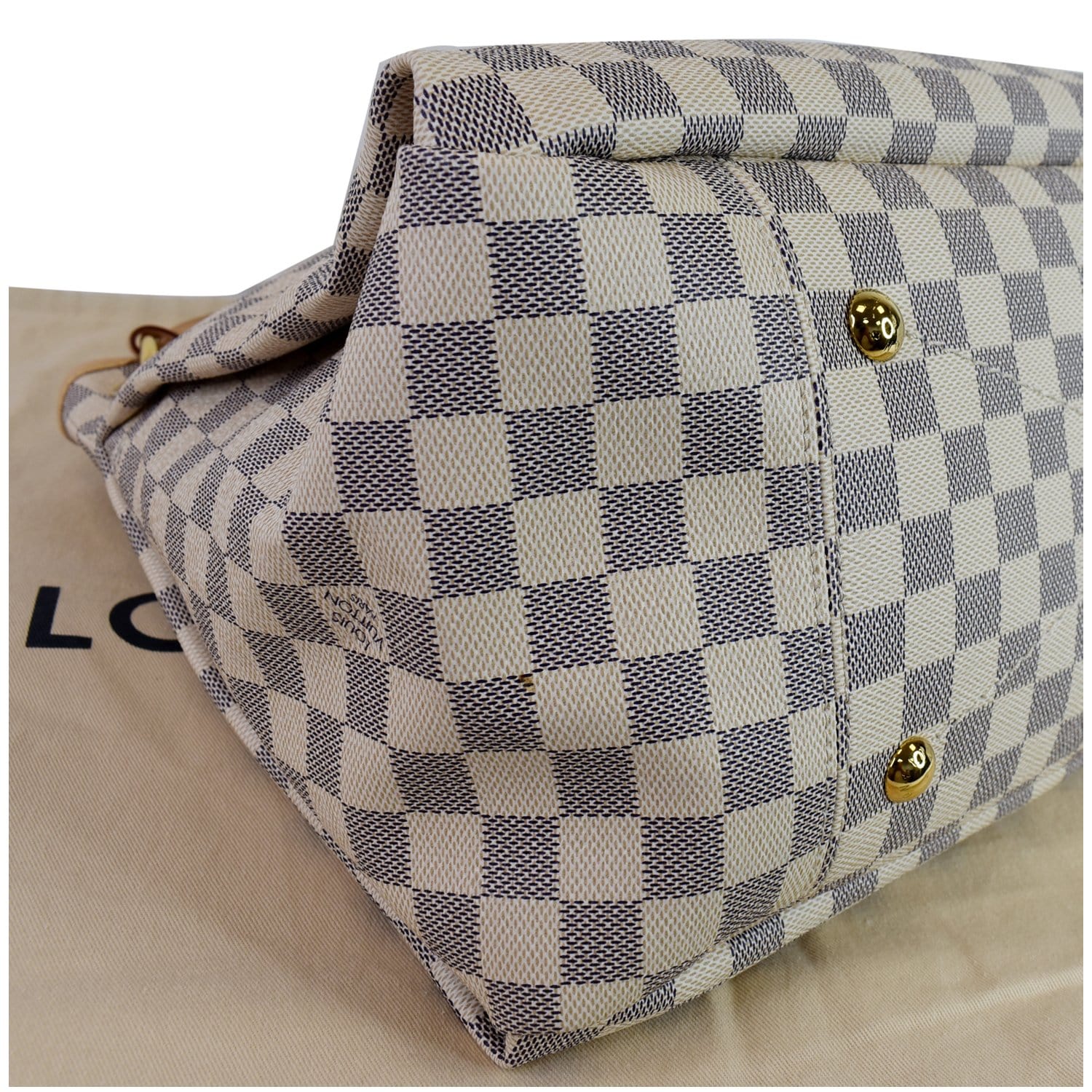 LOUIS VUITTON Artsy MM Damier Azur Shoulder Bag White