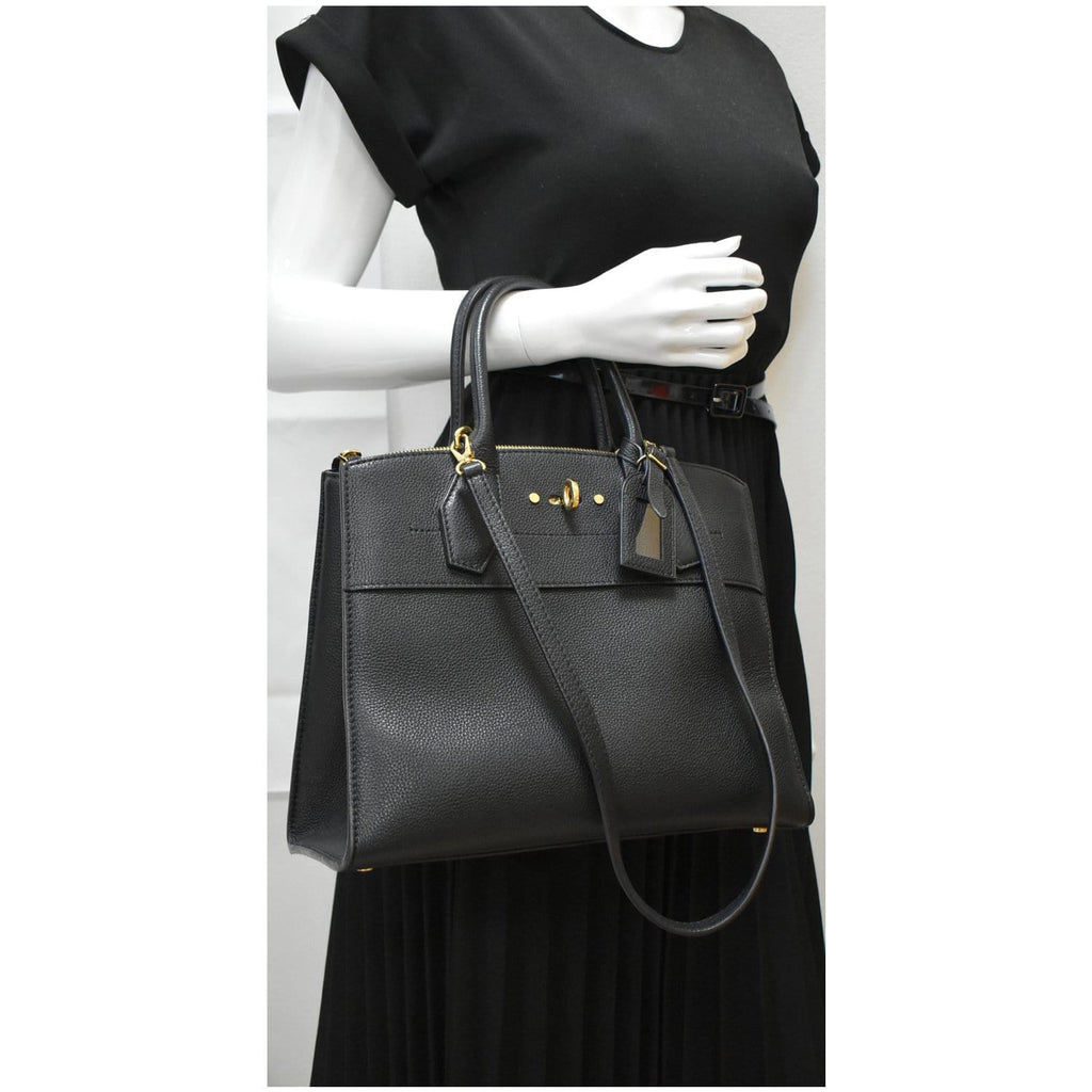 LOUIS VUITTON City Steamer MM Leather Shoulder Bag Noir