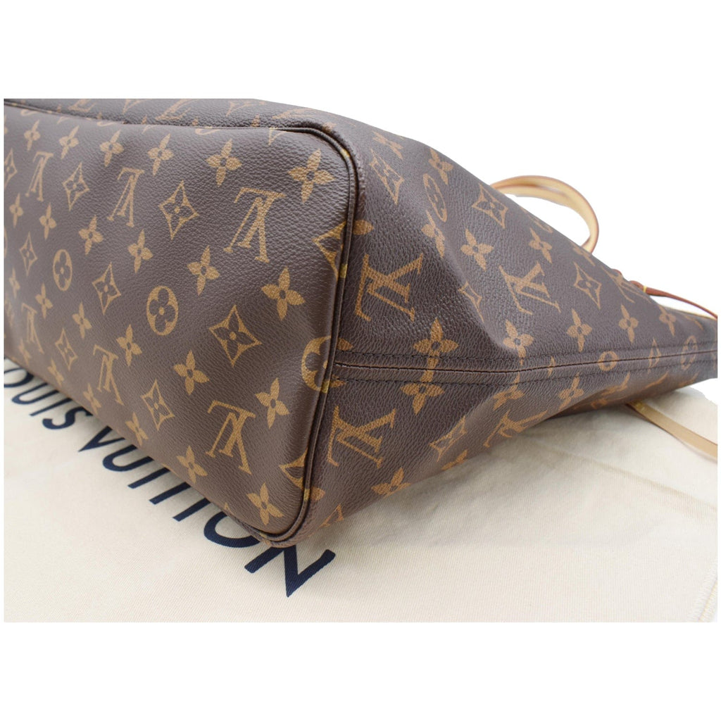 LOUIS VUITTON Neverfull MM Monogram Canvas Tote Bag Brown