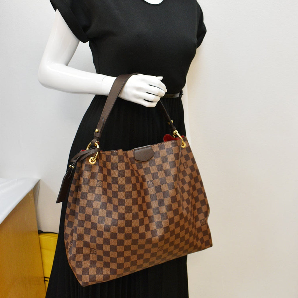 LOUIS VUITTON Graceful MM Damier Ebene Shoulder Bag Brown