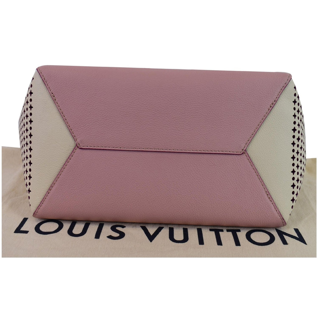LOUIS VUITTON Lockme Cabas Perforated Leather Shoulder Bag Pink