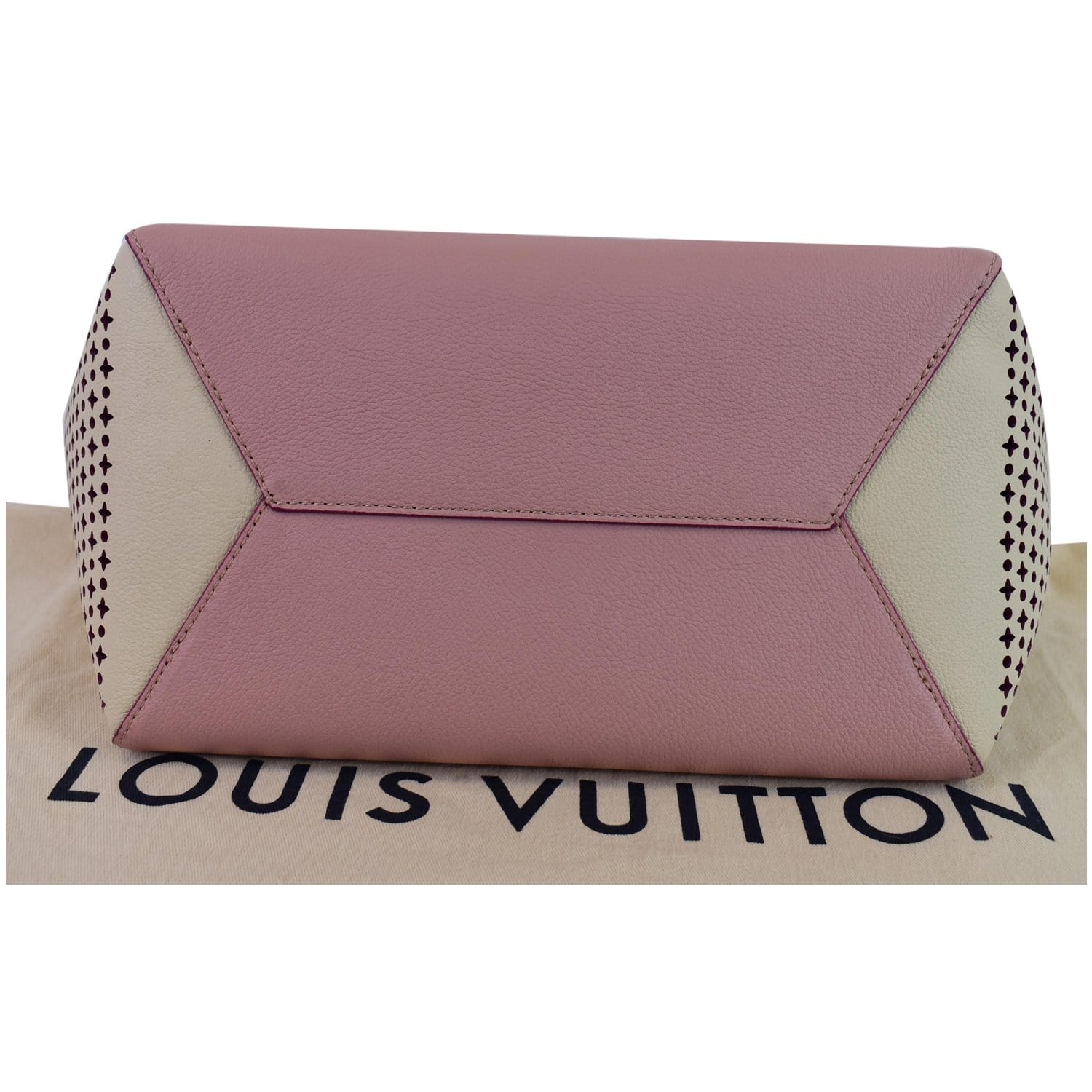 LOUIS VUITTON Lockme Cabas Perforated Leather Shoulder Bag Pink