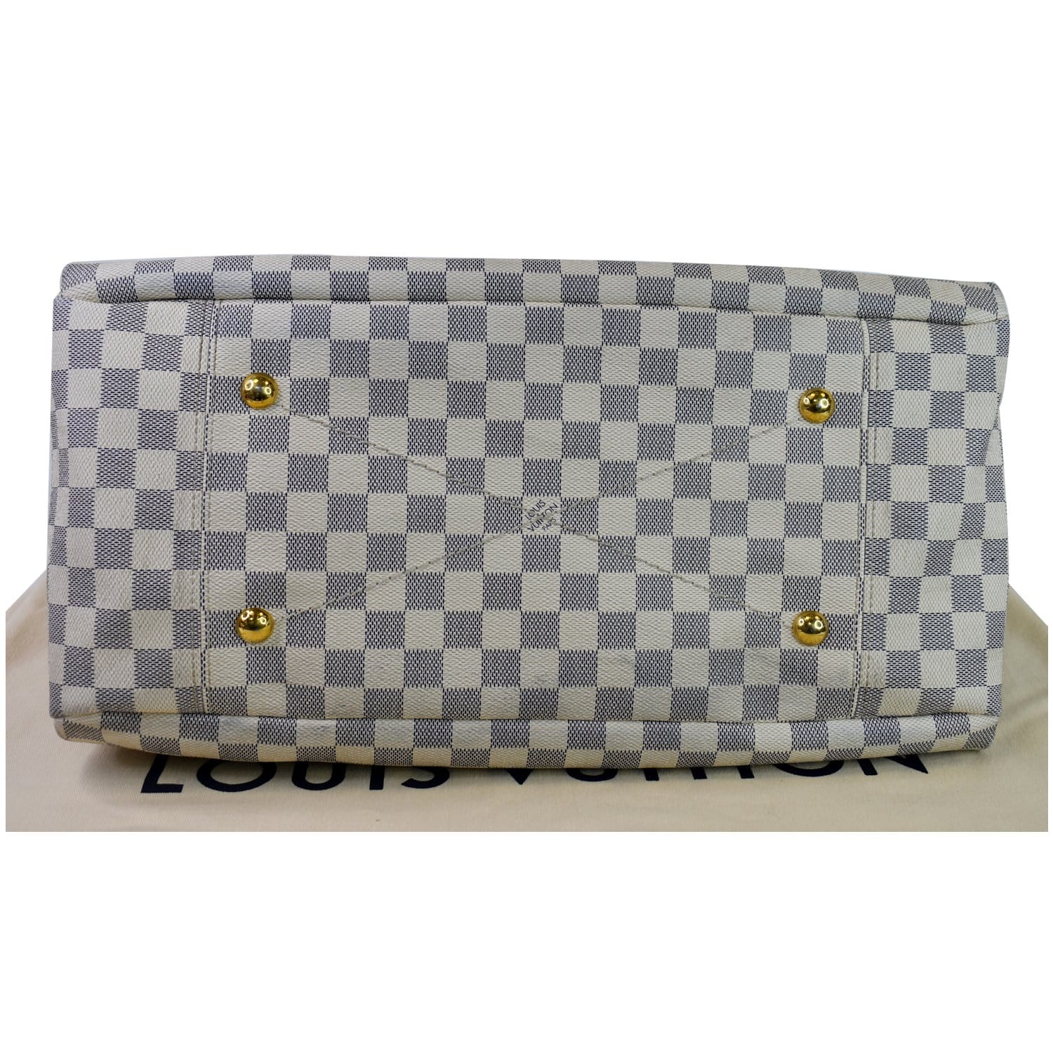 LOUIS VUITTON Artsy MM Damier Azur Shoulder Bag White