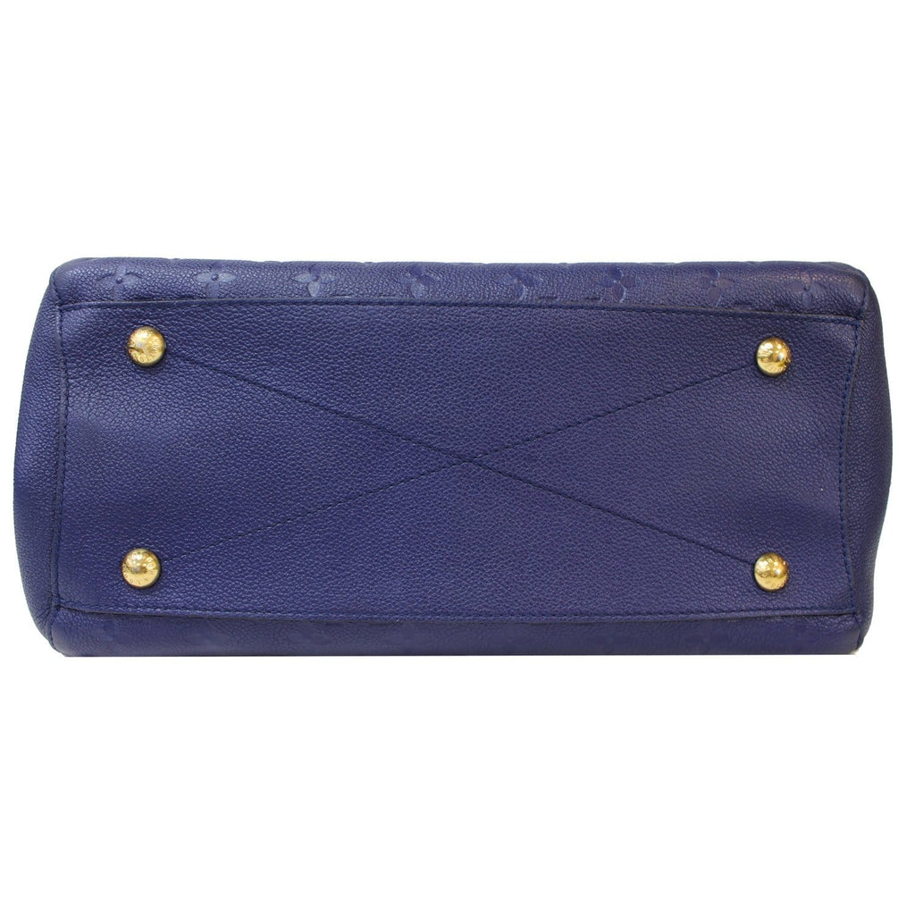 LOUIS VUITTON Montaigne GM Empreinte Leather Tote Bag Blue