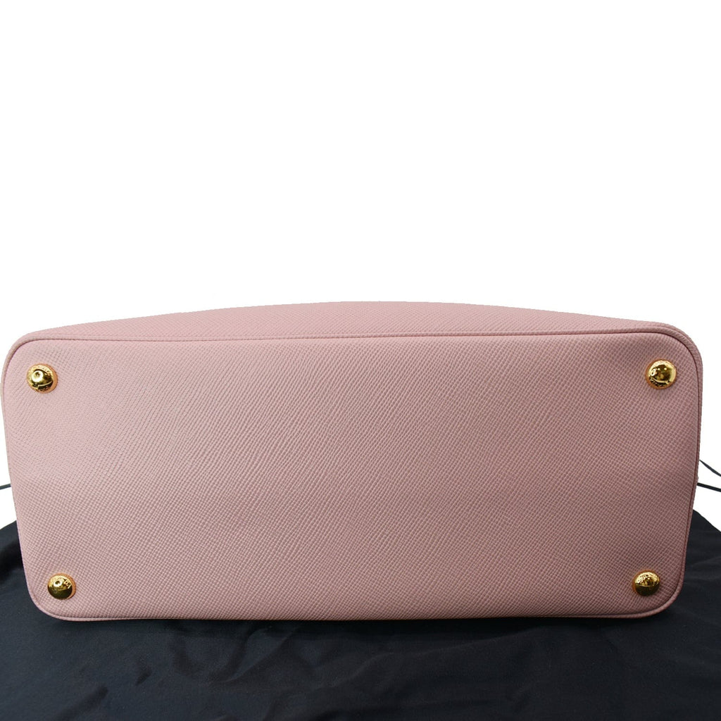 PRADA Double Handle Saffiano Leather Tote Bag Petal Pink