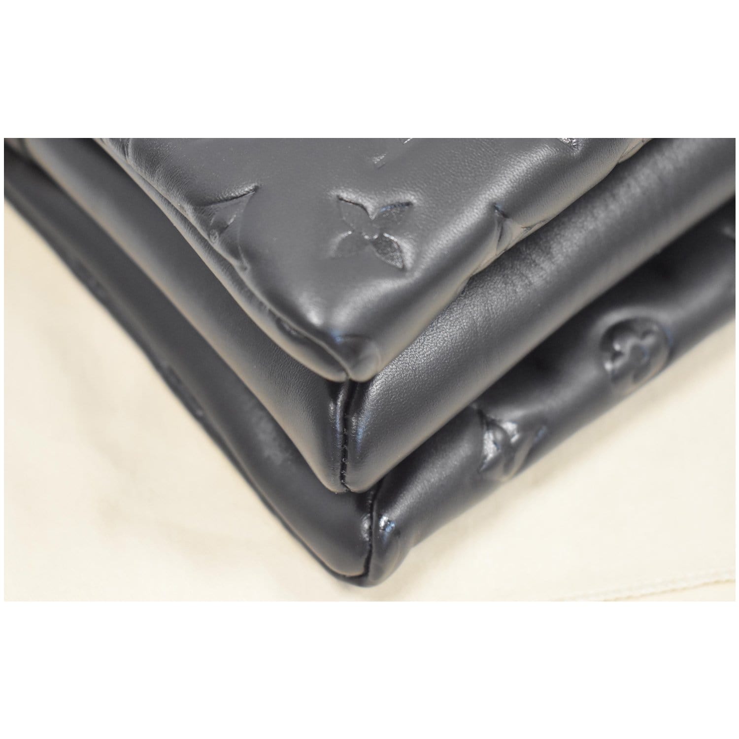 LOUIS VUITTON Coussin PM Monogram Embossed Shoulder Bag Black