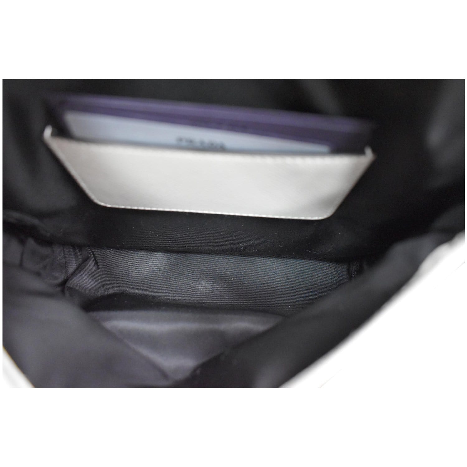 PRADA Re-Nylon Saffiano Leather Smartphone Case Shoulder Bag White
