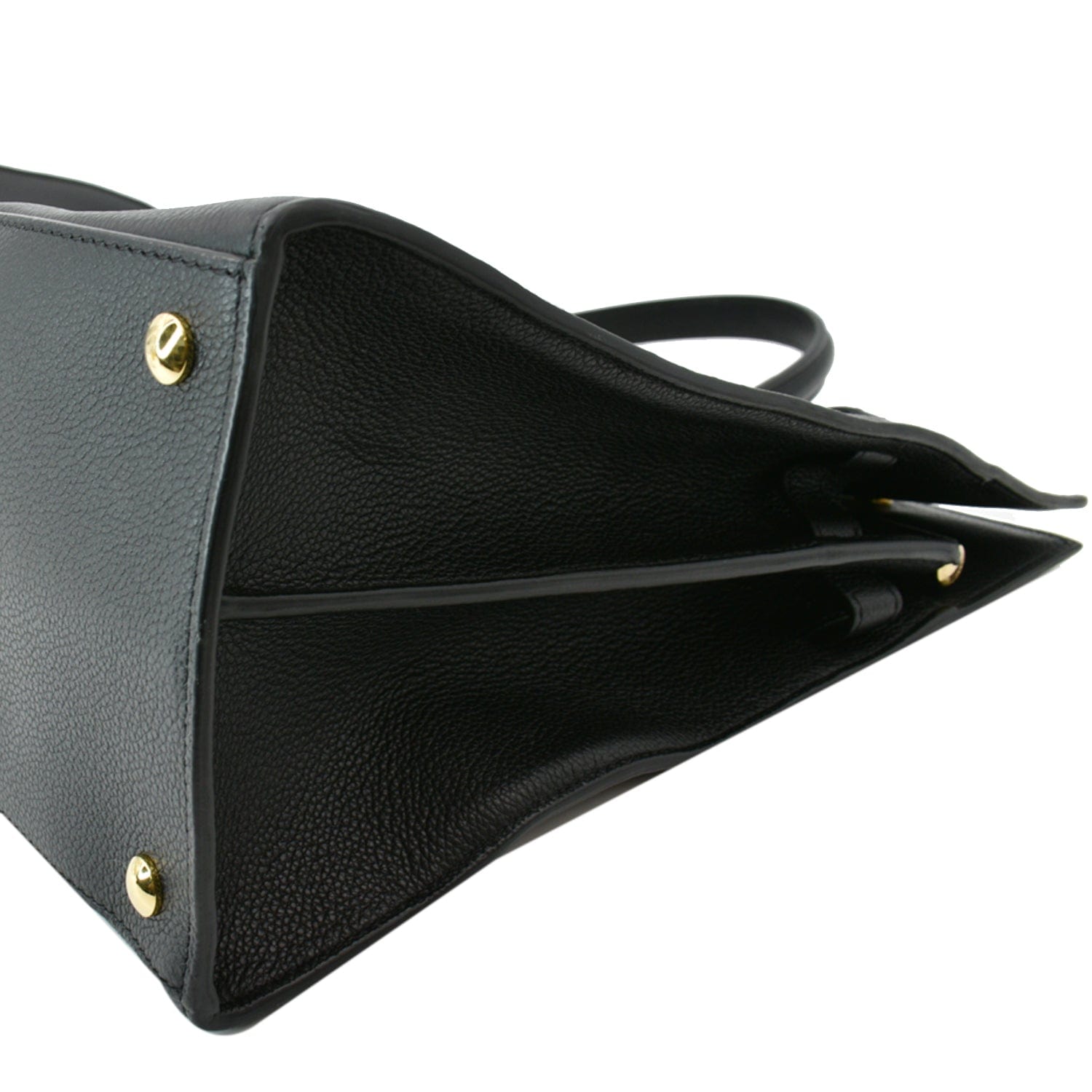 BURBERRY Large Title Leather Tote Bag Black