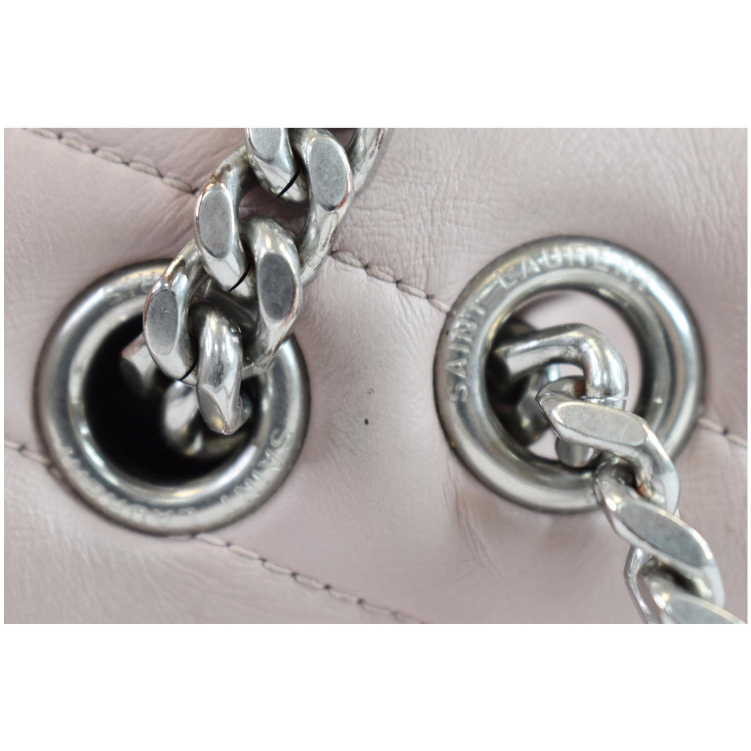 YVES SAINT LAURENT Large Loulou Calfskin Matelasse Chain Shoulder Bag Pink