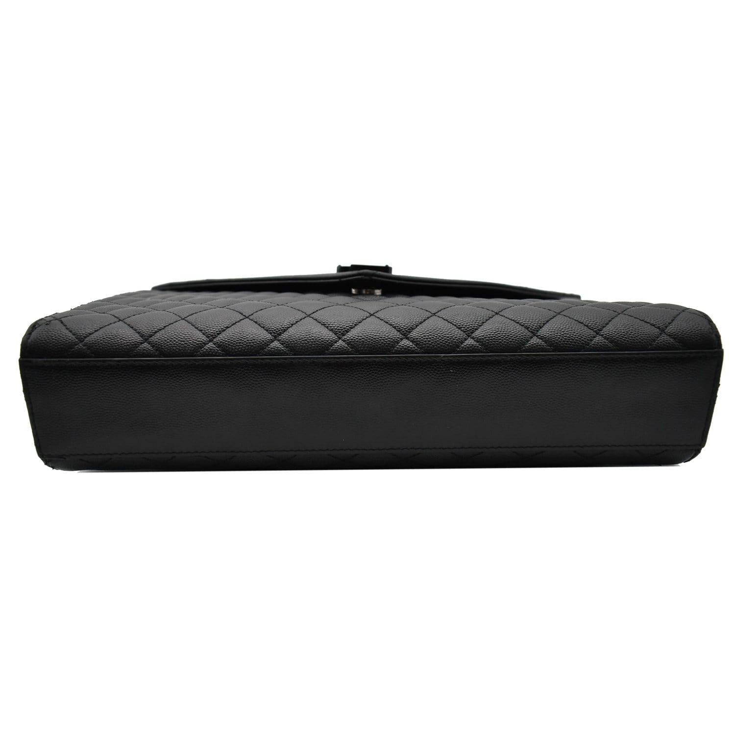 YVES SAINT LAURENT Envelope Large Grain De Poudre Leather Shoulder Bag Black