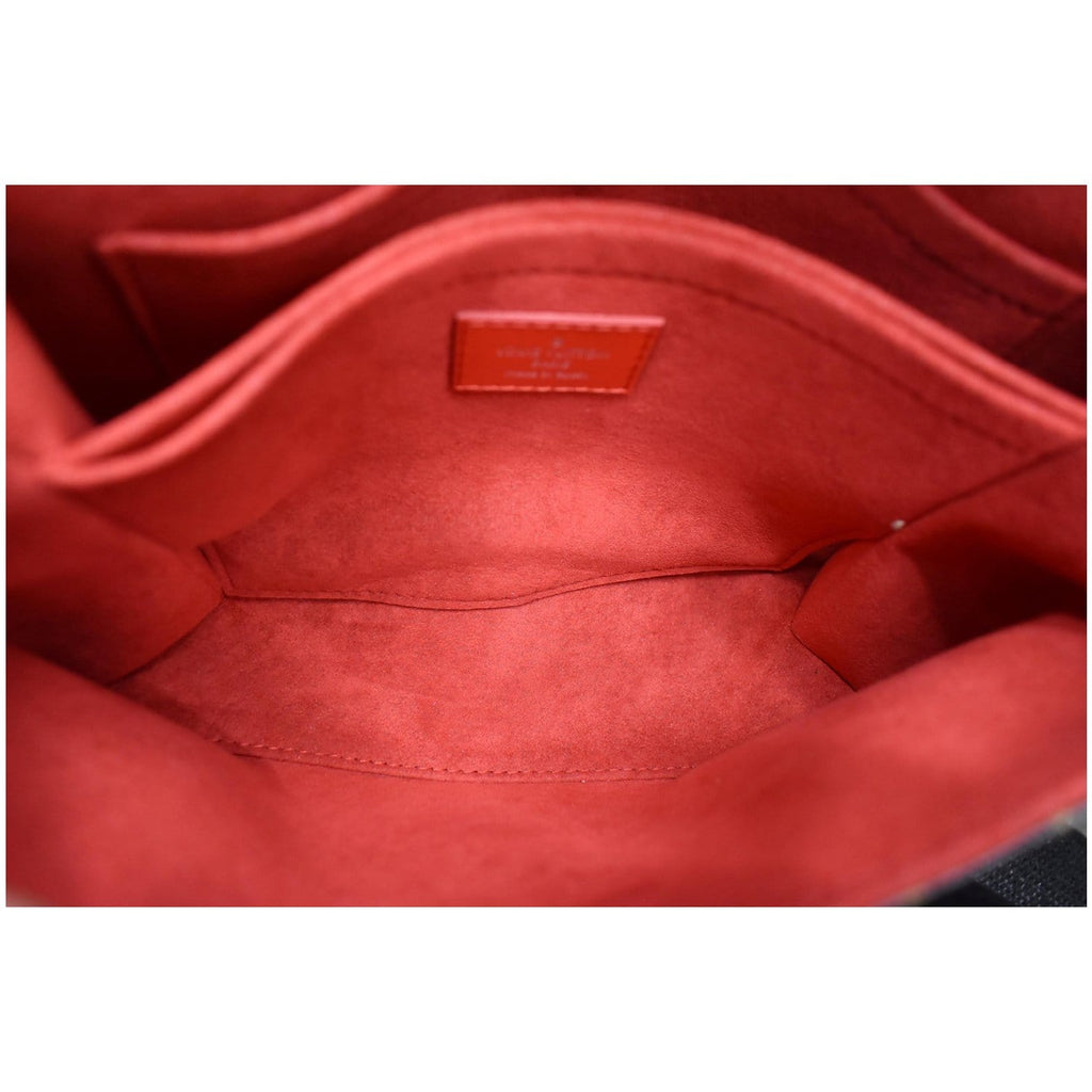 LOUIS VUITTON Saint Michel Monogram Epi Leather Shoulder Bag Red