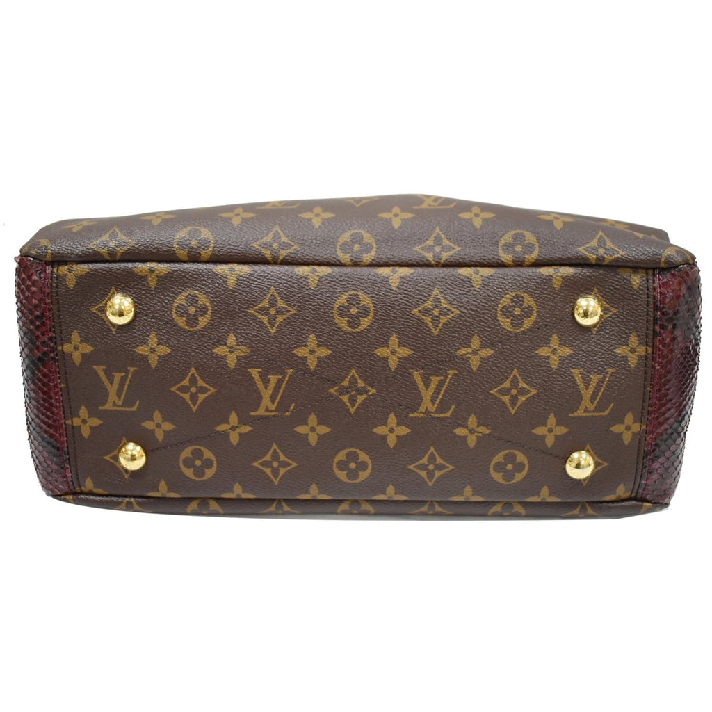 LOUIS VUITTON Pallas Python Monogram Canvas Shoulder Bag Bordeaux