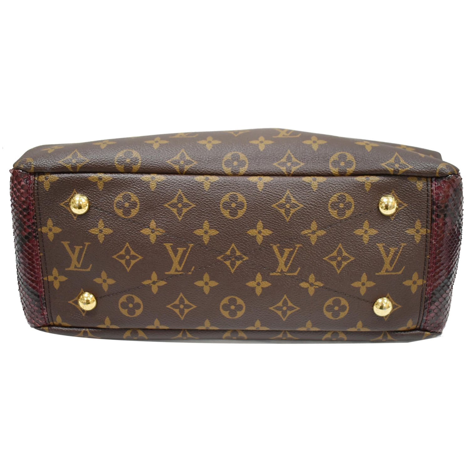 LOUIS VUITTON Pallas Python Monogram Canvas Shoulder Bag Bordeaux