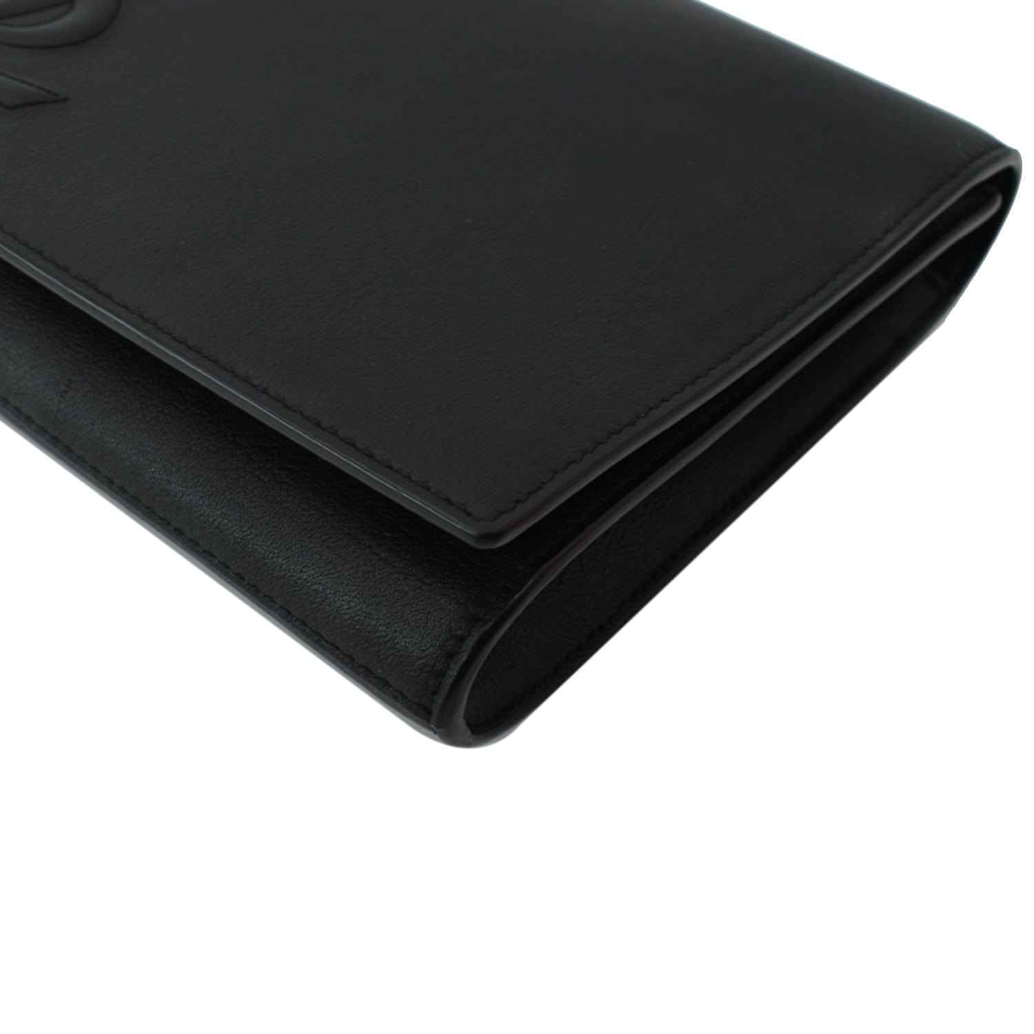 YVES SAINT LAURENT Leather Clutch Wallet Black
