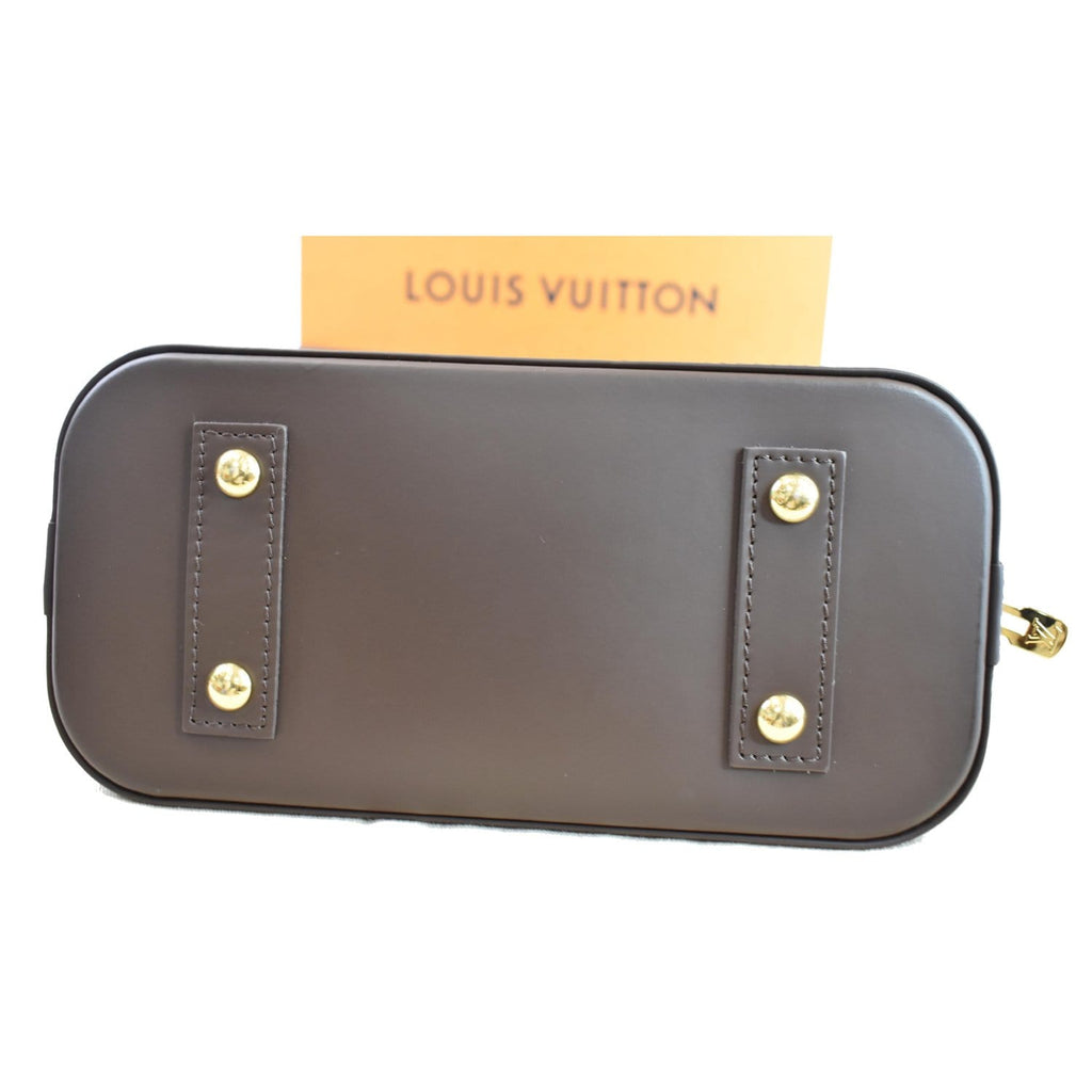 LOUIS VUITTON Alma BB Damier Ebene Shoulder Bag Brown