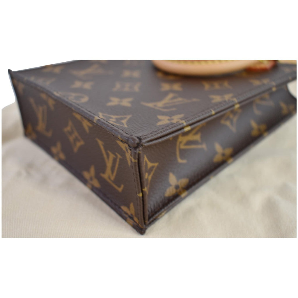 LOUIS VUITTON Petit Sac Plat Monogram Canvas Shoulder Bag Brown