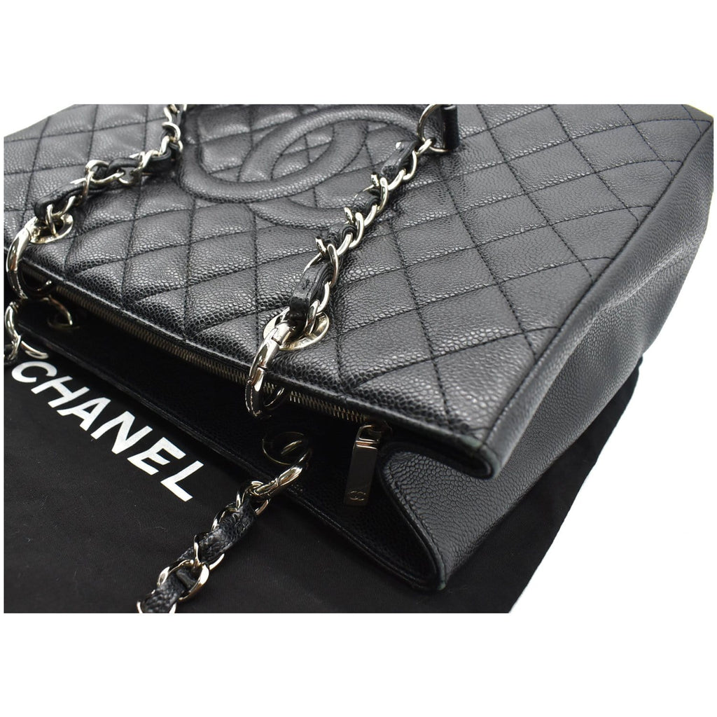 CHANEL Grand Shopping GST Caviar Leather Tote Bag Black